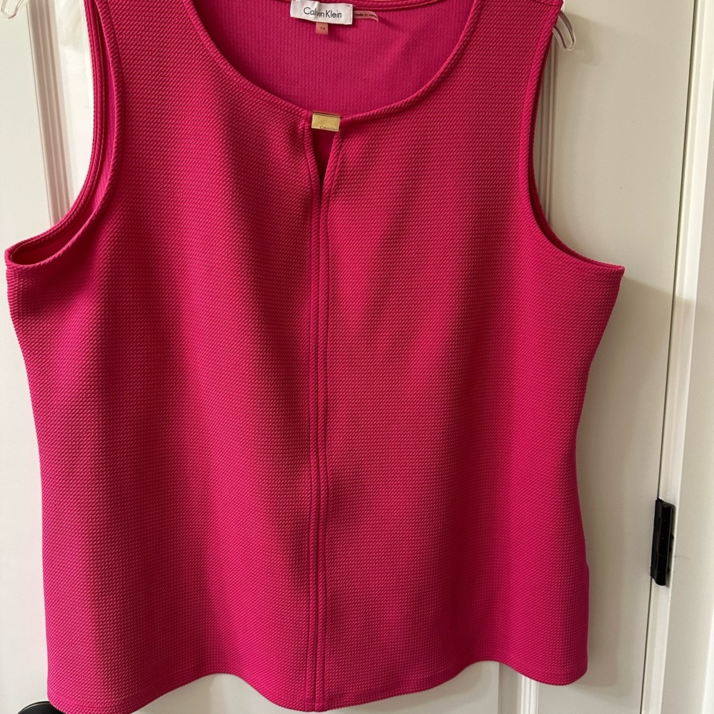 Calvin Klein Vibrant Pink Sleeveless Blouse